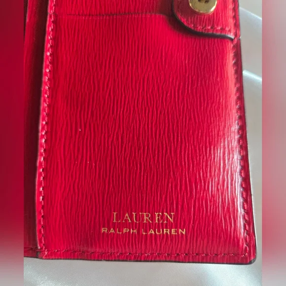 Lauren Ralph Lauren Bennington RLL Red Slim Leather Wallet - Picture 7 of 10